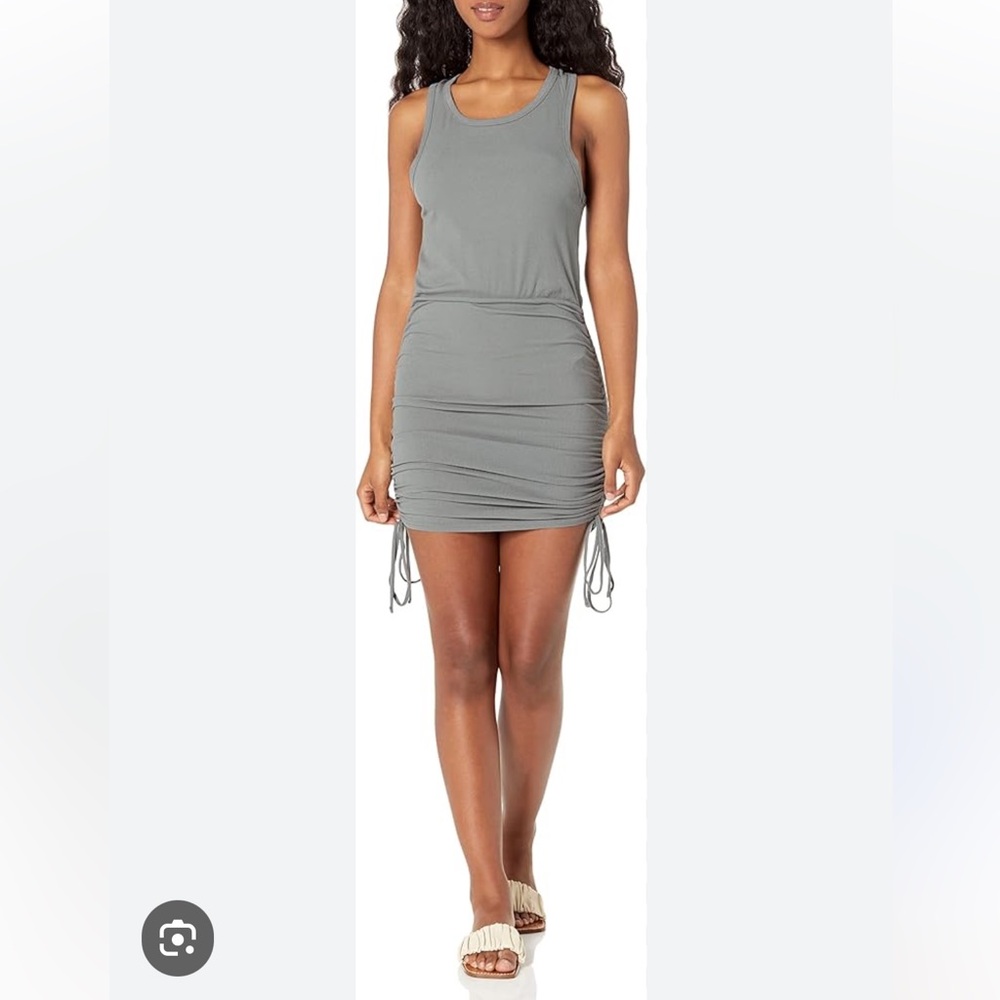 NWT BB Dakota Sporty Vibes Dress Gray Ruched Dress